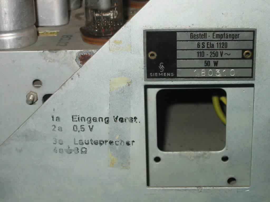 Klangfilm Siemens Eurodyn 6SELA 100V Rack amplifier tube tuner radio receiver