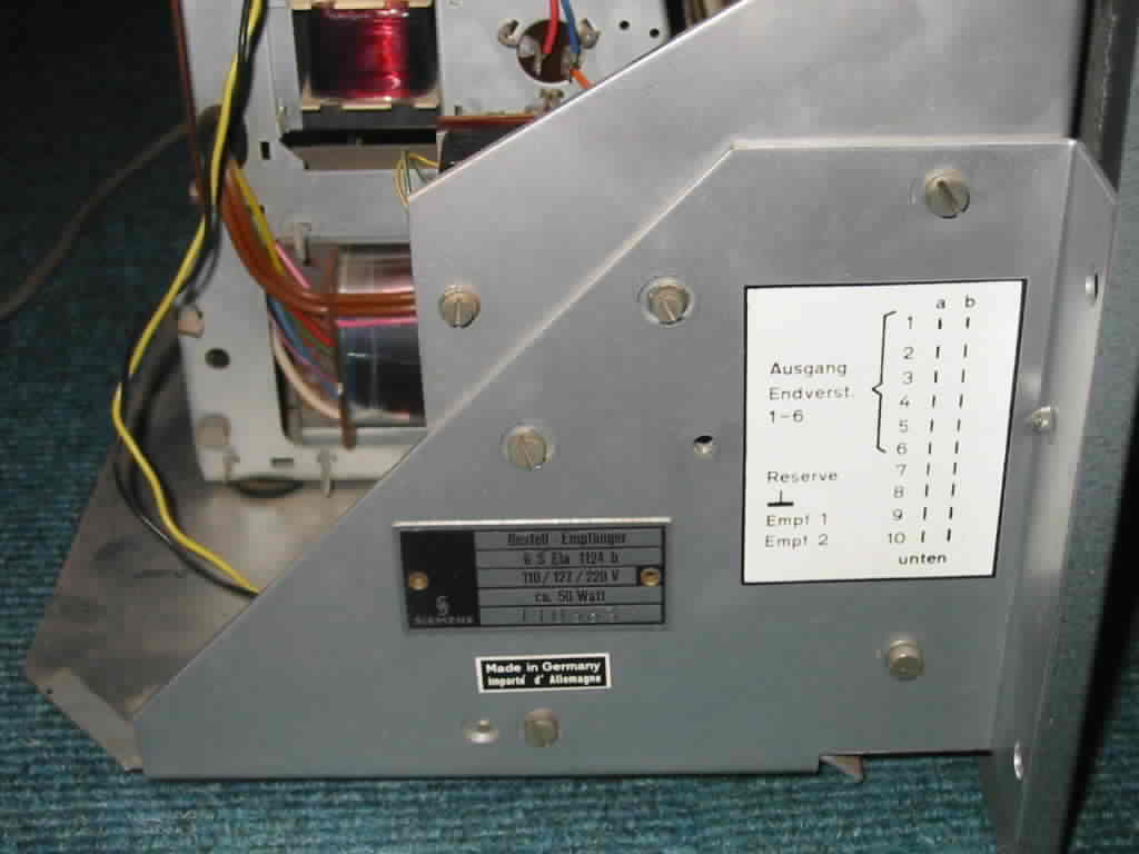 Klangfilm Siemens Eurodyn 6SELA 100V Rack amplifier tube tuner radio receiver