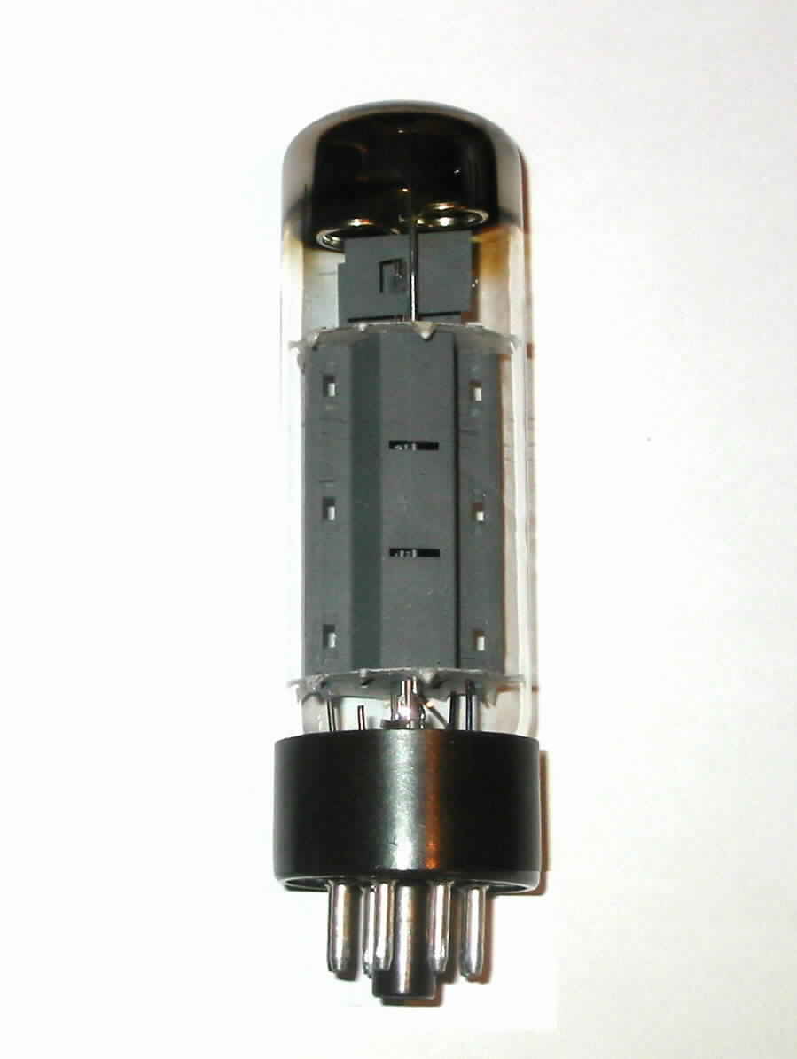 Telefunken EL34 bakkelite base double ring getter - stapled plate - made in Germany in Ulm or Berlin 6CA7