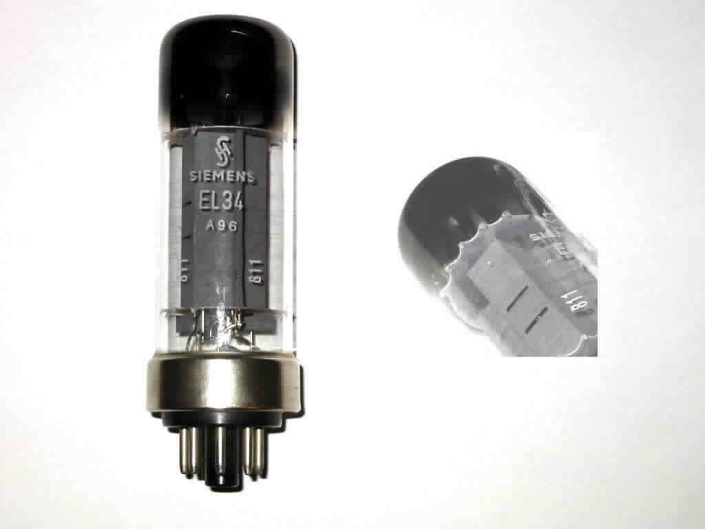 Philips Valvo EL34 6CA7 Hamburg metal base SYA code flat ring getter 