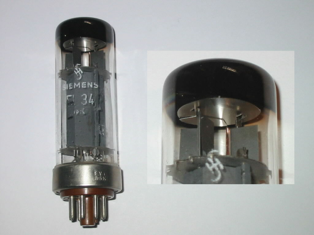 Philips Valvo EL34 6CA7 with brown metal base Einhoven SY1 code